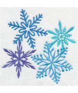 Four Snowflakes Embroidered Waffle Kitchen Towel  - £11.87 GBP