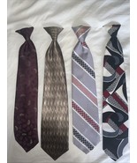 Vintage Neckties Clip On Tie Lot of 4 Mod Retro Variety Neck Ties - $17.63 CAD