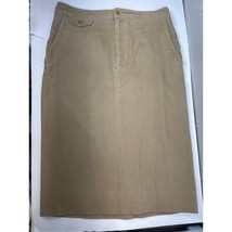 Vintage Ralph Lauren Country Tan Denim Skirt Y2K Knee Length Womens Size 14 - $932.02 MXN