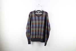 Vtg 90s Coogi Style Mens Medium Ed Bassmaster Distressed Rainbow Knit Sweater - £42.68 GBP