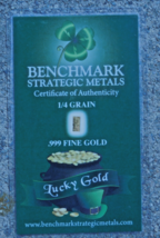 Lucy Gold! it is 24K Gold 0.25 GRAIN Benchmark Tiny Bullion - $9.78