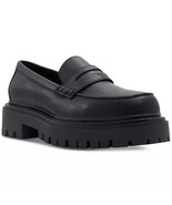 ALDO Women Slip On Lug Sole Platform Loafers Bigstrut Size US 6 Black Le... - £44.26 GBP