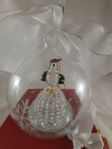 LED Christmas Globe Glass Ornament with Penguin Color changes 3&quot;  - $18.80