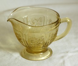 Federal Sharon Yellow Footed Creamer Depression Glass Sharon Cabbage Rose - £12.62 GBP