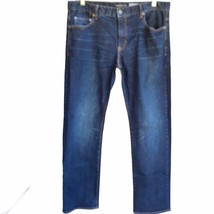 Aeropostale Mens Jeans Slim Straight Distressed 36x32 Actual 37x31 Dark Wash - £12.52 GBP