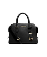 Michael Kors Harper Medium Leather Satchel, Shoulder Bag $358 Black #046... - $3,340.52 MXN