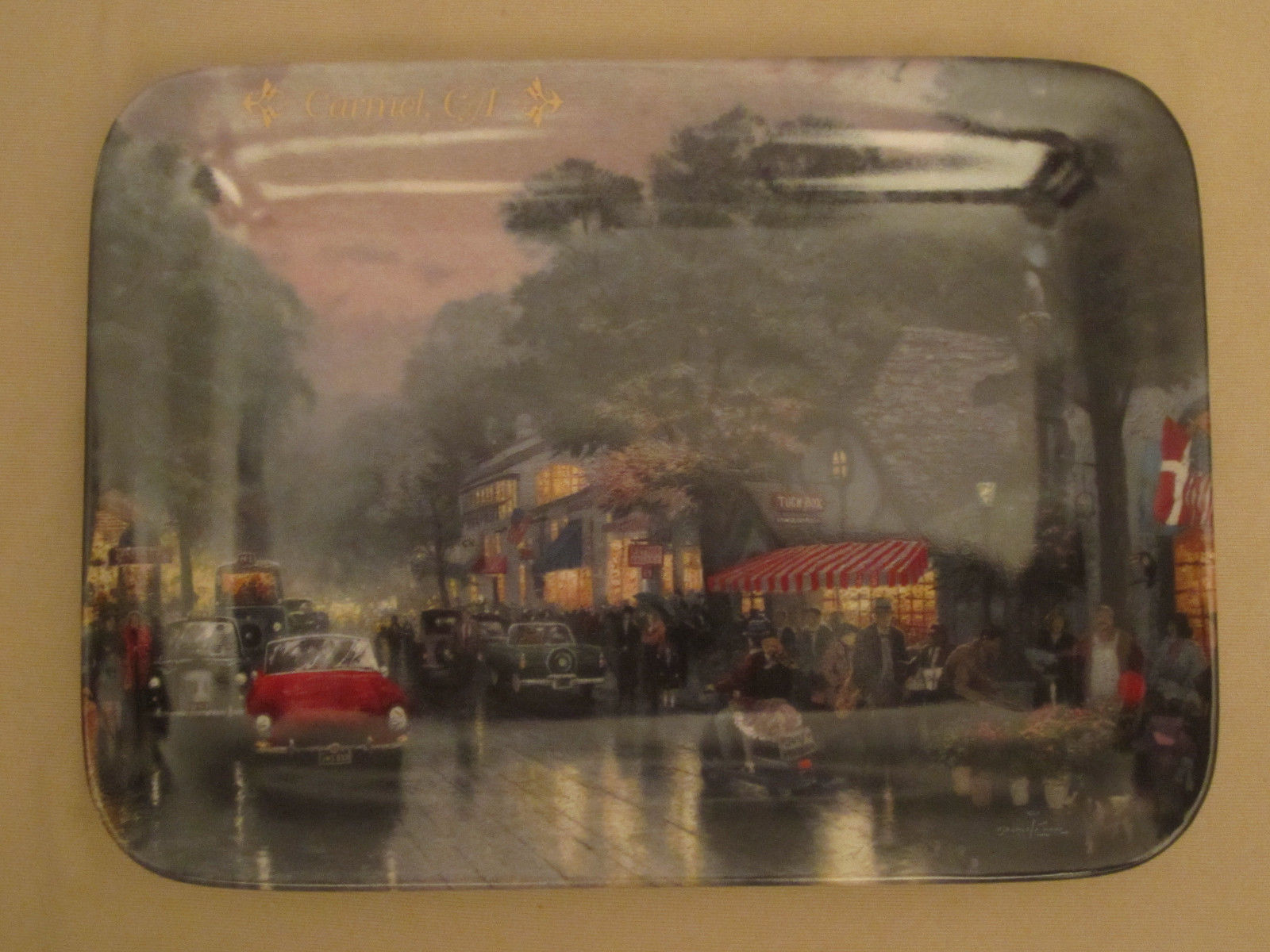 CARMEL CALIFORNIA collector plate THOMAS KINKADE Postcards from Kinkade - $23.92