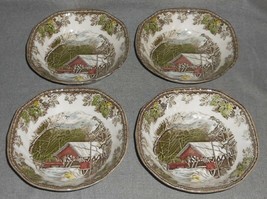 Set (4) Johnson Brothers Friendly Village Pattern Cereal Bowls England - £31.28 GBP