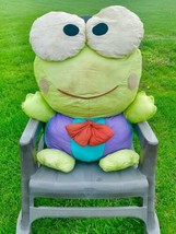 Vintage Sanrio Keroppi Giant Nylon Plush Stuffed Animal Frog 1997 Read F... - £28.62 GBP