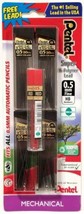 NEW Pentel Super Hi-Polymer 0.5mm C25-HB Lead Pencil Refills 4-Pack + Bonus Red - £7.74 GBP