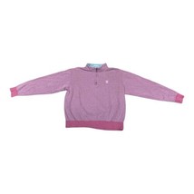 Peter Millar Mens Pink Logo Large Pullover 1/4 Zip Solid Sweatshirt Sweater - $65.42