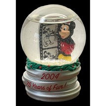 Disney Mickey Mouse Miniature Snow Globe 75 Years Of Fun 2004 Christmas ... - £10.69 GBP