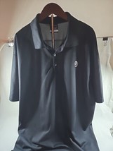 Nike Shirt Mens Size L Breathe Black White Golf Shirt Polo Dri Fit L3 Logo - £11.81 GBP
