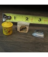 Vintage Miniature Dollhouse Lot Yellow Canister Tin, Napkin Holder, Meta... - $284.64 MXN