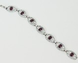 Sarah Coventry Silver Tone Purple Faux Amethyst Chain Bracelet 7.5 in Vi... - $15.67