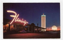 Flamingo Hotel Casino Postcard Las Vegas Nevada 1957 Searchlight  - £15.77 GBP