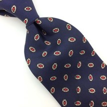 Brooks Brothers Tie Navy-Blue Red Silk 60s Classic Geometric #I21 Vintage/Rare - £15.86 GBP