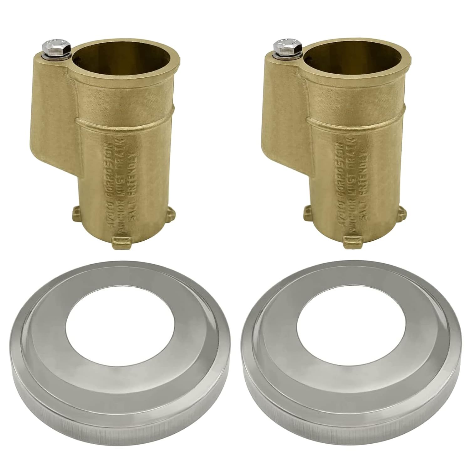 Hand Rail Anchors With Added Escutcheons, 2 Pack, Ladder Anchor And Escutcheon T