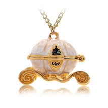 Sweet Pumpkin Carriage Necklace Cinderella Fairy Tale God-Mother Exquisite Penda - £10.19 GBP