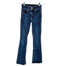 American Eagle Jeans Women&#39;s 00 Short Blue Denim Hi-Rise Artist Flare Stretch - £19.41 GBP