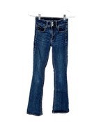 American Eagle Jeans Women&#39;s 00 Short Blue Denim Hi-Rise Artist Flare St... - £19.49 GBP