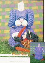 Ramona Rabbit Pottie Peeker Bunny Placemat Pillow Curtain Crochet Doily Pattern - £9.73 GBP