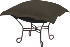 Pouf Ottoman Howard Elliott Sterling Charcoal Gray Soft Burlap-Like Texture - £510.78 GBP