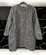 TUCKERNUCK Long sleeve Tweed Jackie Dress Metallic Shimmer white black grey - $131.98 CAD