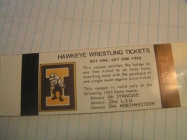 1983 Hawkeye Wrestling Ticket Stub Syracuse LSU Northwestern - £3.14 GBP