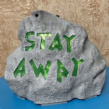 Gemmy Stay Away Rock Light Up Sound Talking Stone Halloween Decoration Stone VTG - £25.30 GBP
