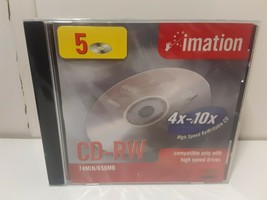Imation CD-RW 74 Min / 650MB 4x-10x 5 Pack Brand New Factory Sealed - £6.30 GBP