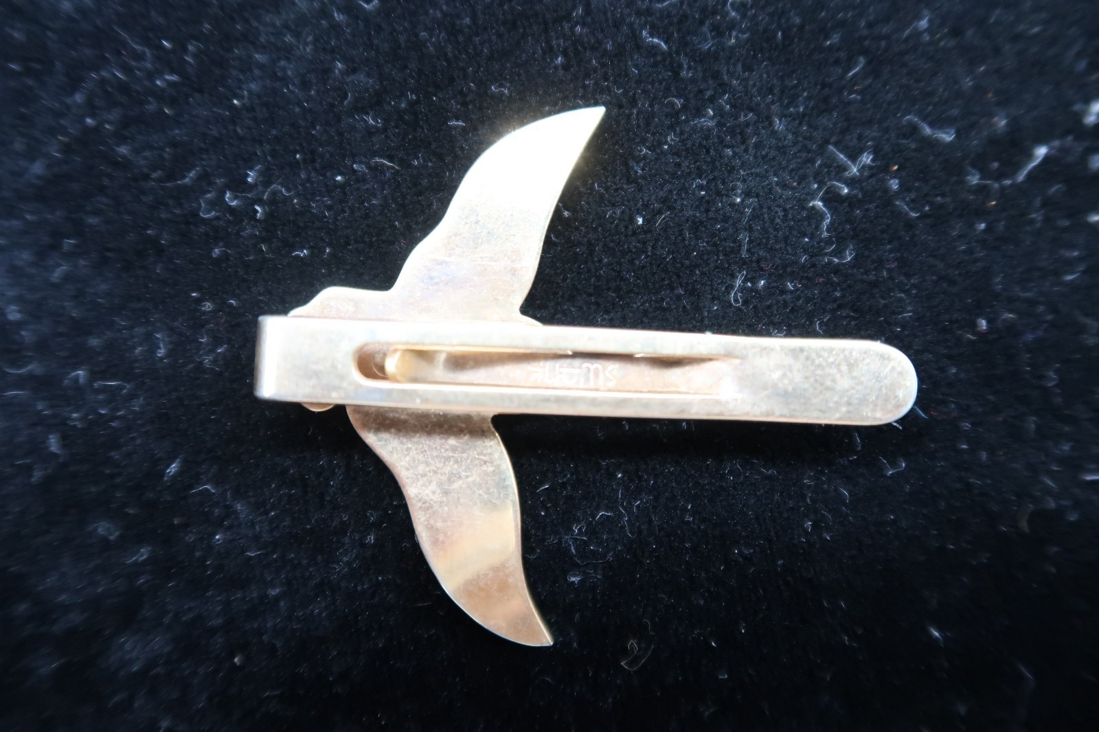 Vtg Mid-Century Duck Tie Bar Clip 1950's Dad Gift Swank Gold Tone Item image 2