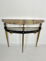 Mid-Century Brass, Lacquered Beech and Marble Console Table 1950s-
show ... - $25,477.94 MXN