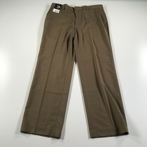 New Axcess Claiborne Pants Mens 34x30 Brown Pockets Flat Front Polyester - $14.01