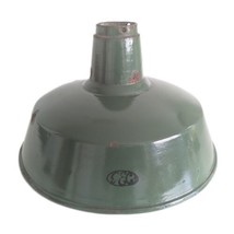 GEC Industrial Enamel Light Shade in Green, Antique c. 1920, 37 cm - £63.15 GBP