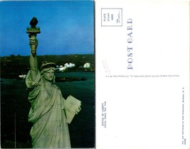 New York(NY) Liberty Island Statue of Liberty Top Half Aerial Vintage Postcard - £7.39 GBP