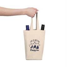 Double Wine Tote Bag 100% Cotton Canvas Holds 750ml Wine Bottles Camping - $31.93