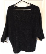 Nine West Jeans Black W/ Gold Threads 3/4 Sleeve Sweater Pullover Size L... - $244.61 MXN