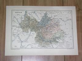1887 Original Antique Map Of Department Of Savoie Chambery / France - £16.85 GBP