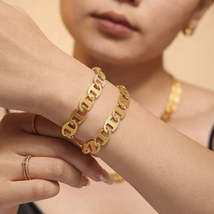 18K Gold-Plated Stainless Steel Chain Bracelet - $15.74