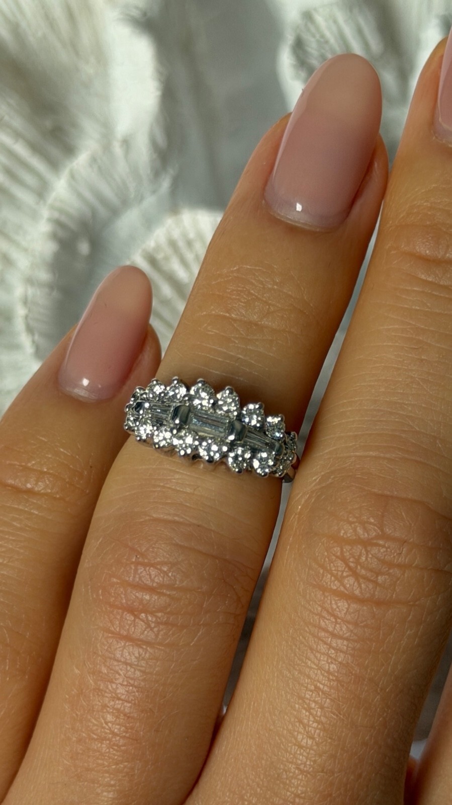14K White Gold Diamond 0.80 carats Ring Size 4 Item image 8