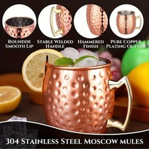 Copper Mug 16 oz 304 Stainless Hammered Moscow Mule Great Gift - $14.54