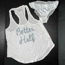 Victoria&#39;s Secret S,L TANK+S,M,L panty BRIDAL white BRIDE blue BETTER HA... - £54.17 GBP