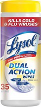 Lysol Dual Action Disinfecting Wipes, Citrus, 35 ct (Pack of 2) - £27.17 GBP