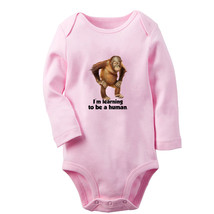Learning to Be a Human Funny Bodysuits Baby Animal Orangutan Romper Kids Outfits - £7.91 GBP+