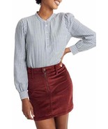 NWT Madewell Puff-Sleeve Railroad Stripe Popover Shirt Women&#39;s SZ Small ... - €15,46 EUR