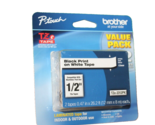 Brother P-Touch TZE Tape Value Pack 0.47 in x 26.2 ft 12mm x 8 M Black O... - £11.64 GBP