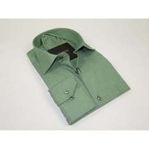 Mens Shirt Hankie CASILA Turkey Cotton Blend Long Sleeves 501770-07 Solid Green image 3