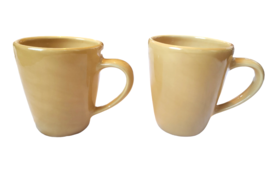 Set of 2 Pottery Barn Sausalito 4 3/4&quot; Yellow Deep Large Coffee Mugs - £14.66 GBP