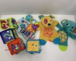 Bright Starts baby toy lot puppy dog elephant teether lovey grab stack b... - $12.86